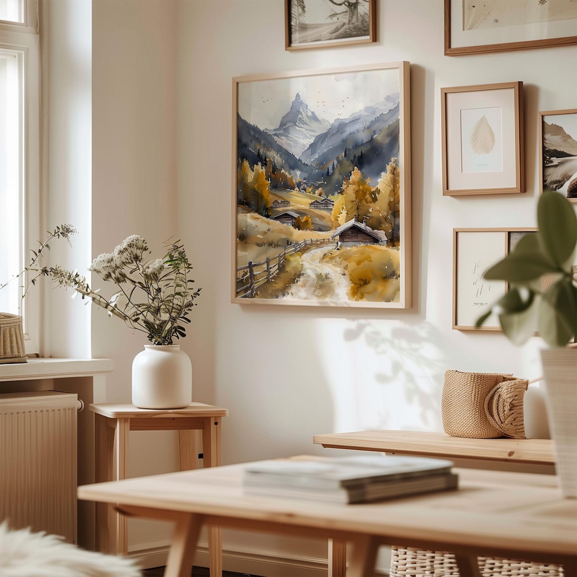 Zermatt Switzerland Matterhorn Alpine Watercolor Painting Poster - Image 3