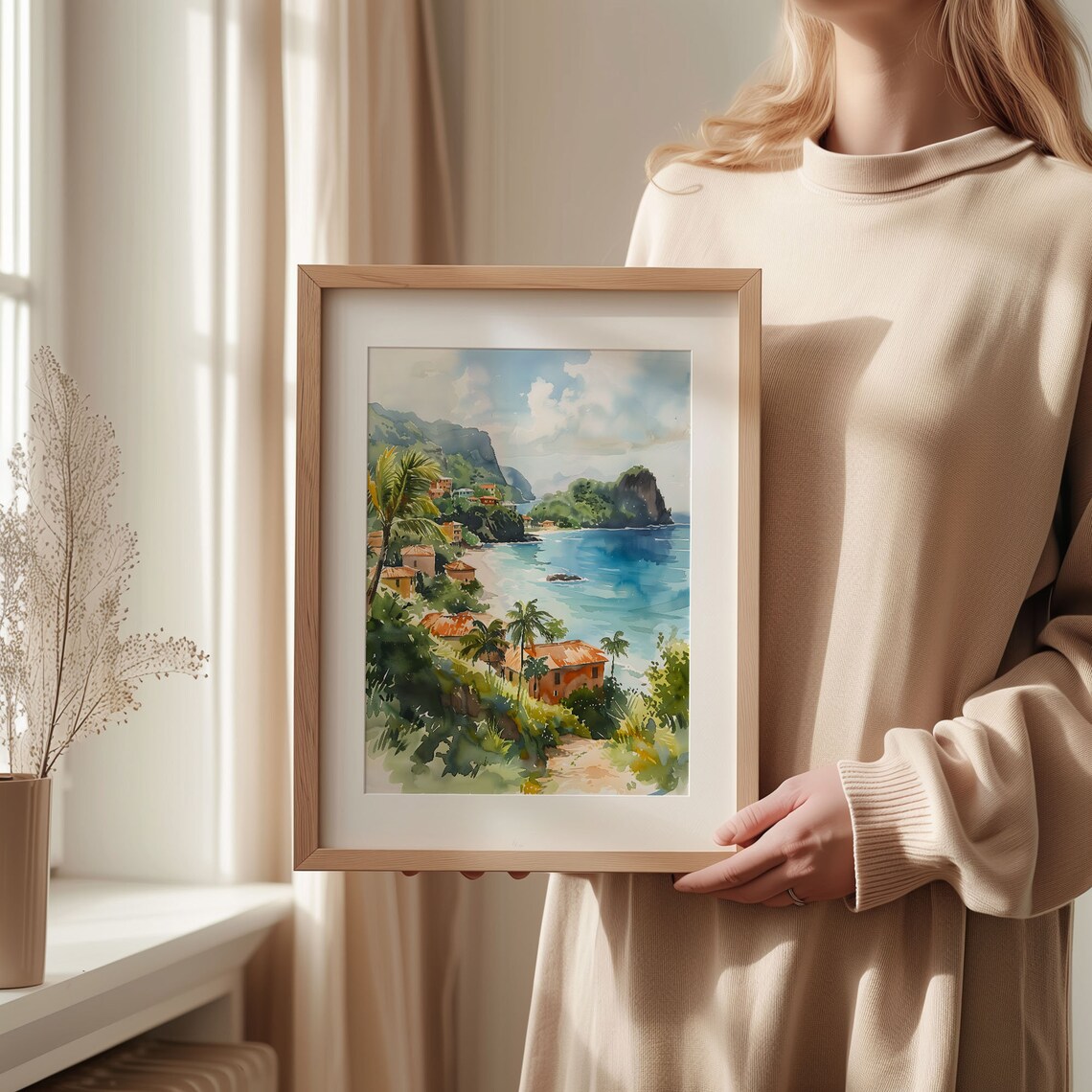 Saint Lucia Watercolor Poster, Caribbean Art Print - Image 2