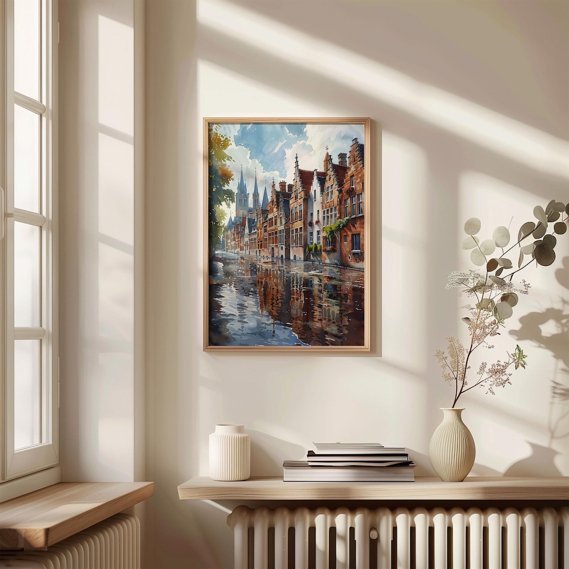 Bruges Watercolor Travel Poster, Belgium Wall Decor - Image 3