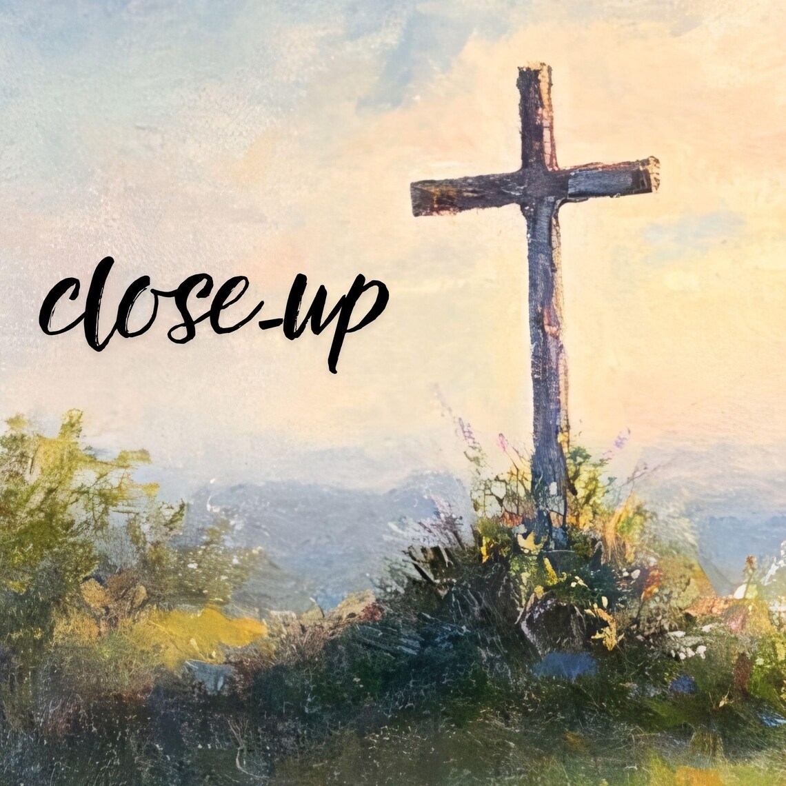 Wooden Cross on Sunrise Hill Mountain Valley Christian Faith Poster - Image 4