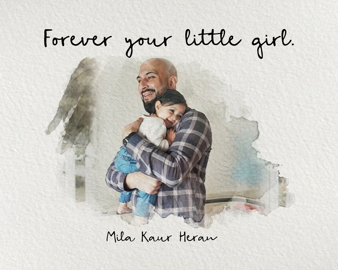 Personalized Fathers Day Gift, Custom Dad Portrait - Image 4