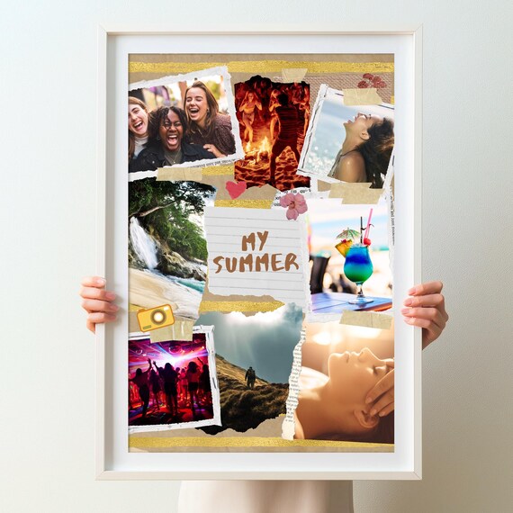 My Summer Photo Collage Poster With Beach and Travel Memories