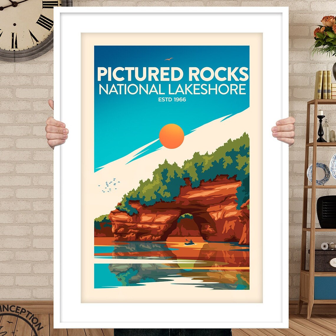 Pictured Rocks National Lakeshore Travel Poster Print