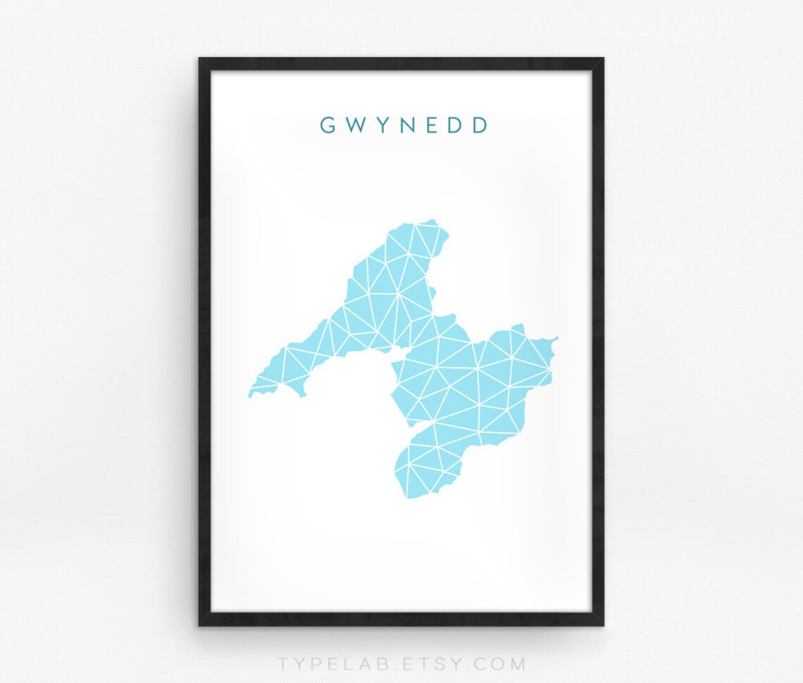 Gwynedd North Wales Map, Minimalist Travel Poster - Image 2