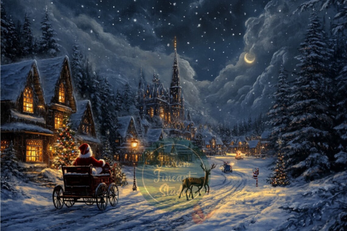Christmas Dark Academia Art Print, Holiday Decor - Image 3