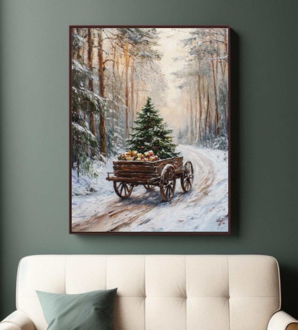 Christmas Tree Print, Winter Scene Art Print