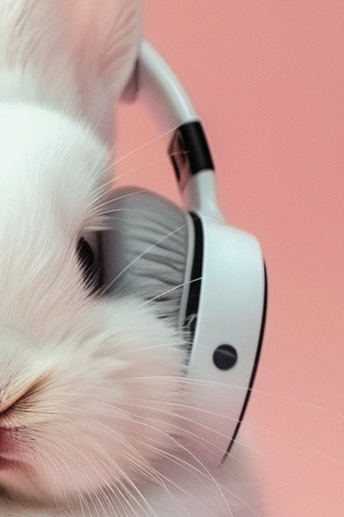 Adorable Bunny With Headphones, Modern Animal Art Print - Image 2