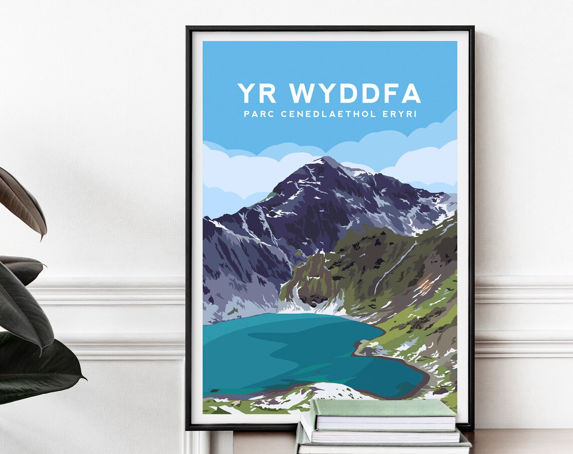 Yr Wyddfa Wales Travel Poster, Snowdonia National Park