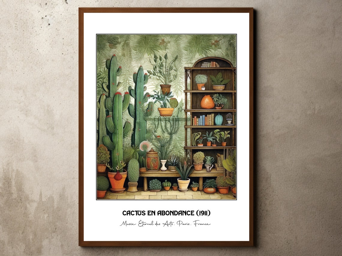 Cactus En Abondance 1911 Vintage Botanical Exhibition Style Art Poster