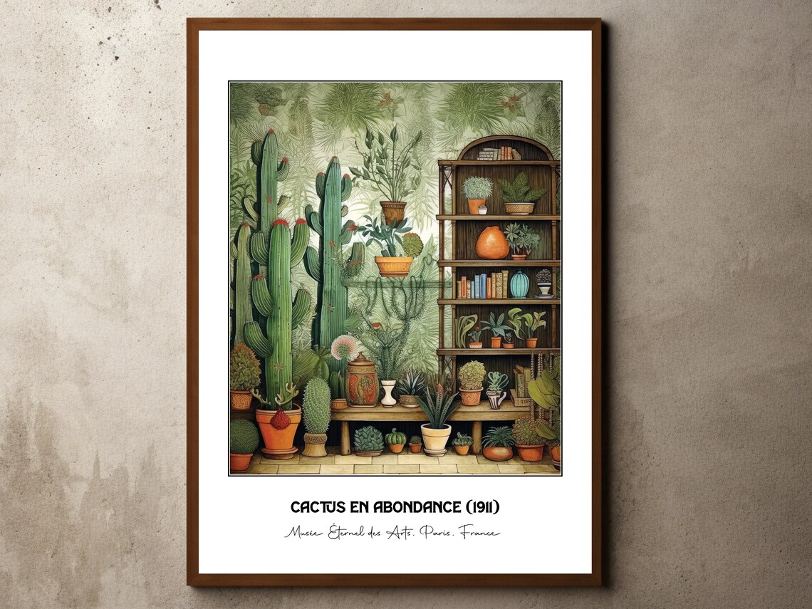 Henri Rousseau Print Poster Tropical Decor Botanical Jungle Cactus Vintage Wall Art Boho