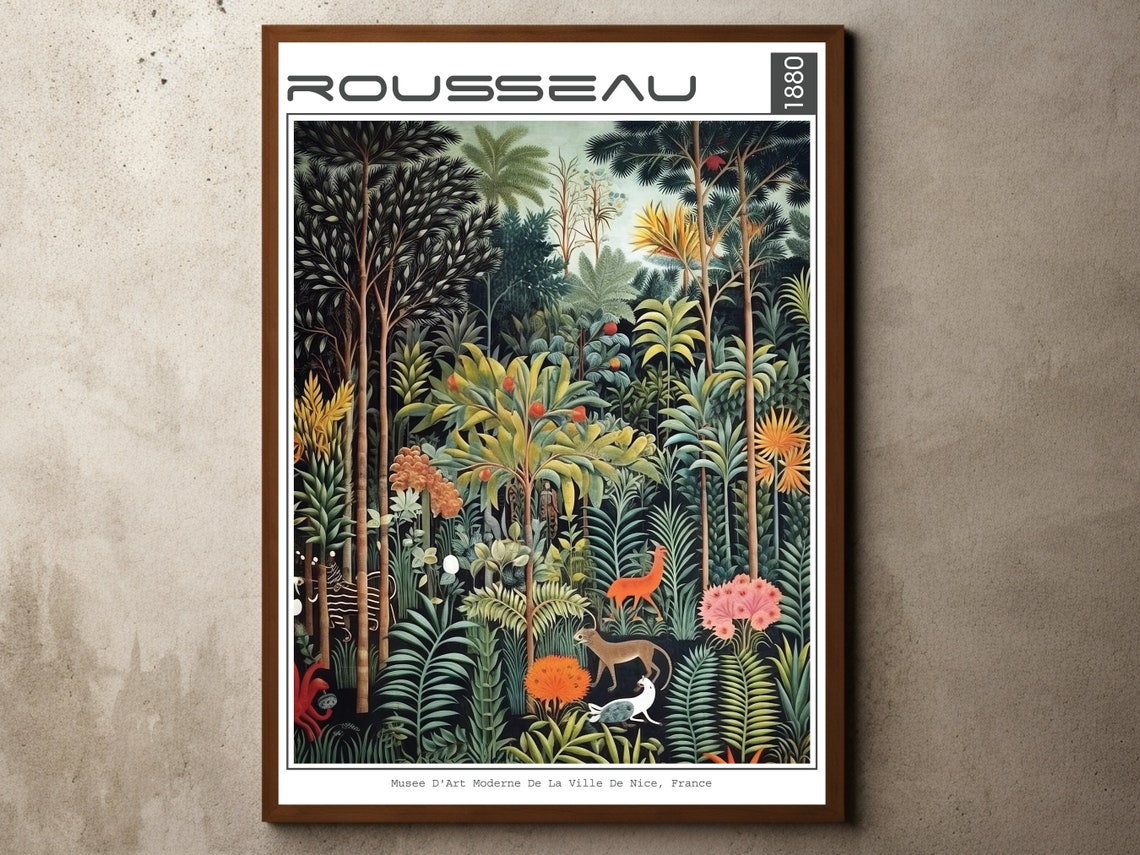 Rousseau 1880 Tropical Jungle Monkeys Exhibition Gallery Poster