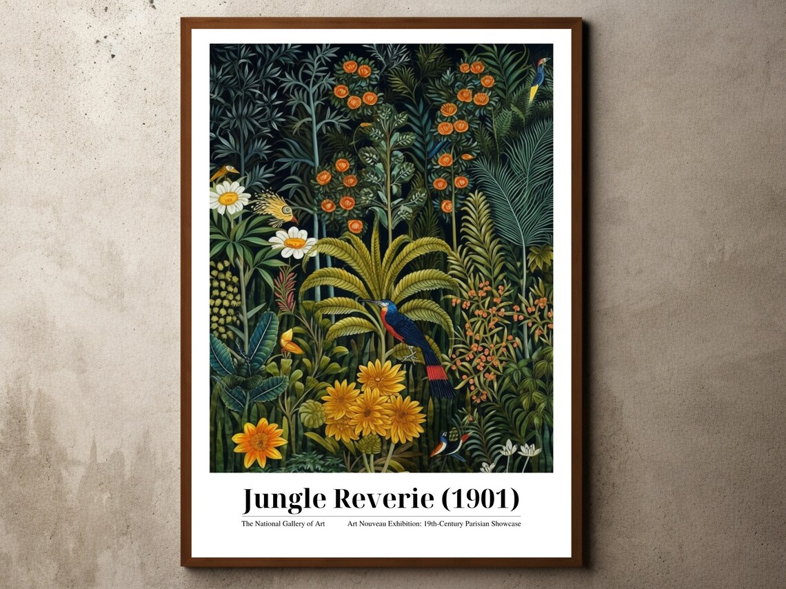 Jungle Reverie 1901 Tropical Toucan Art Nouveau Exhibition Print