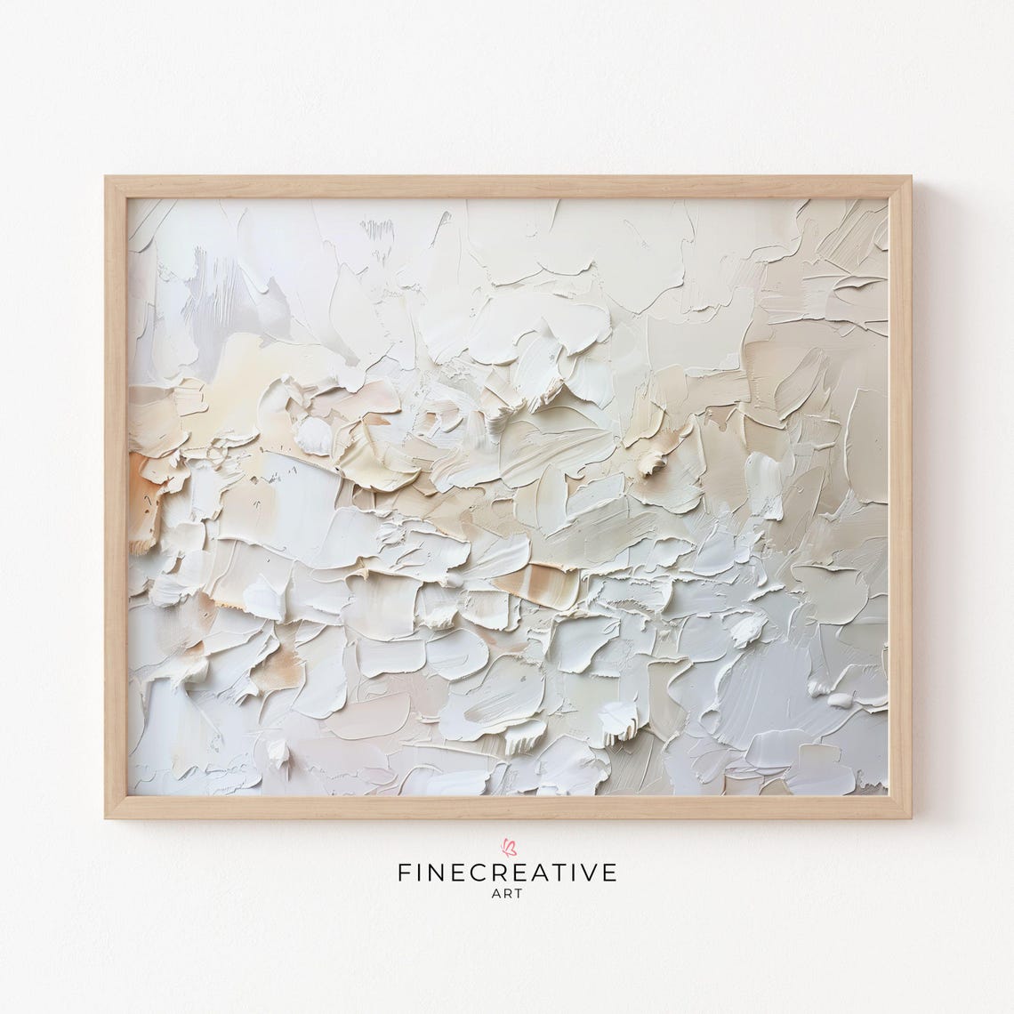 Abstract Neutral Brushstroke Textured Beige Minimalist Art Poster
