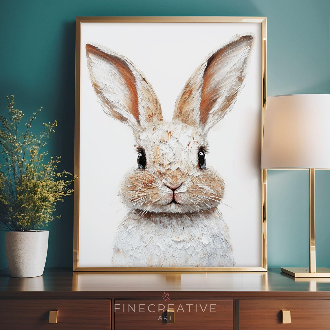 Easter Bunny Minimalist Rabbit Art Print, Modern Spring - Image 4