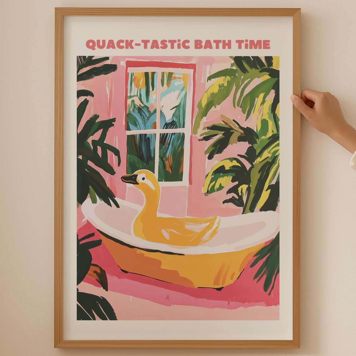 Quack-tastic Bath Time Duck Bathtub Tropical Bathroom Poster