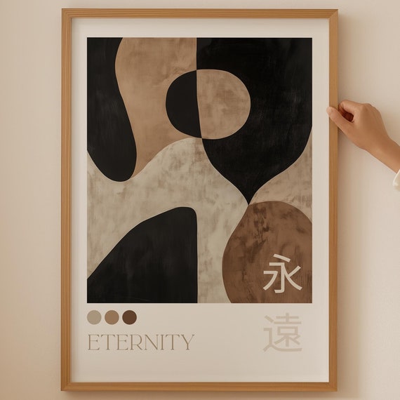 Geometric Eternity Japandi Poster Neutral Beige Japandi Wall Art Japanese Wall Art For Aesthetic Room Decor Abstract Wabi Sabi Art Print