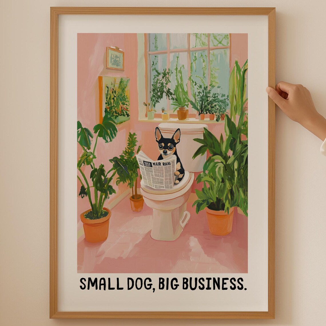 Chihuahua Funky Bathroom Decor Art Print