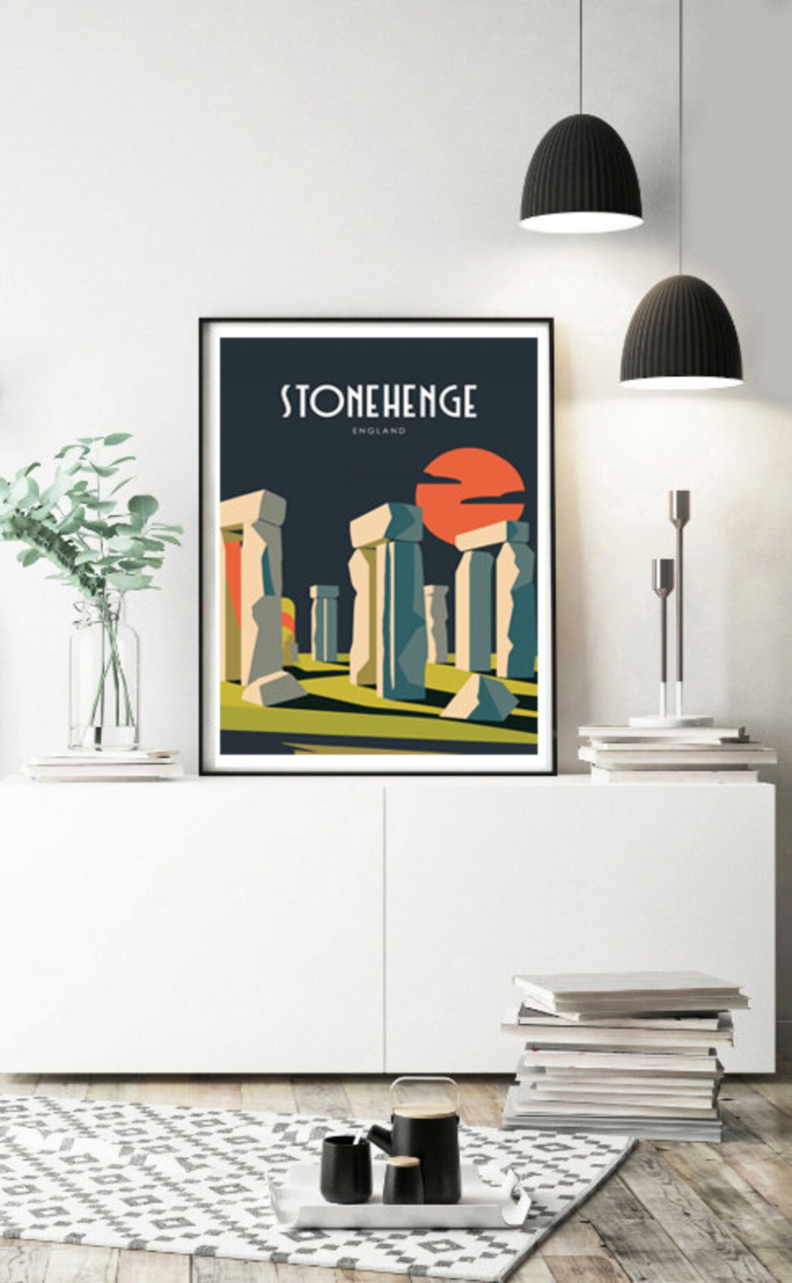 Stonehenge Mid-Century Travel Poster, Landmark Art Print - Image 2