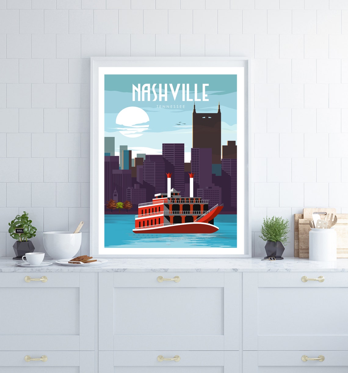 Nashville Poster Nashville Travel Poster Nashville Wall Art Tennessee Poster Nashville Gift Travel Wall Art Housewarming Gift - Image 4