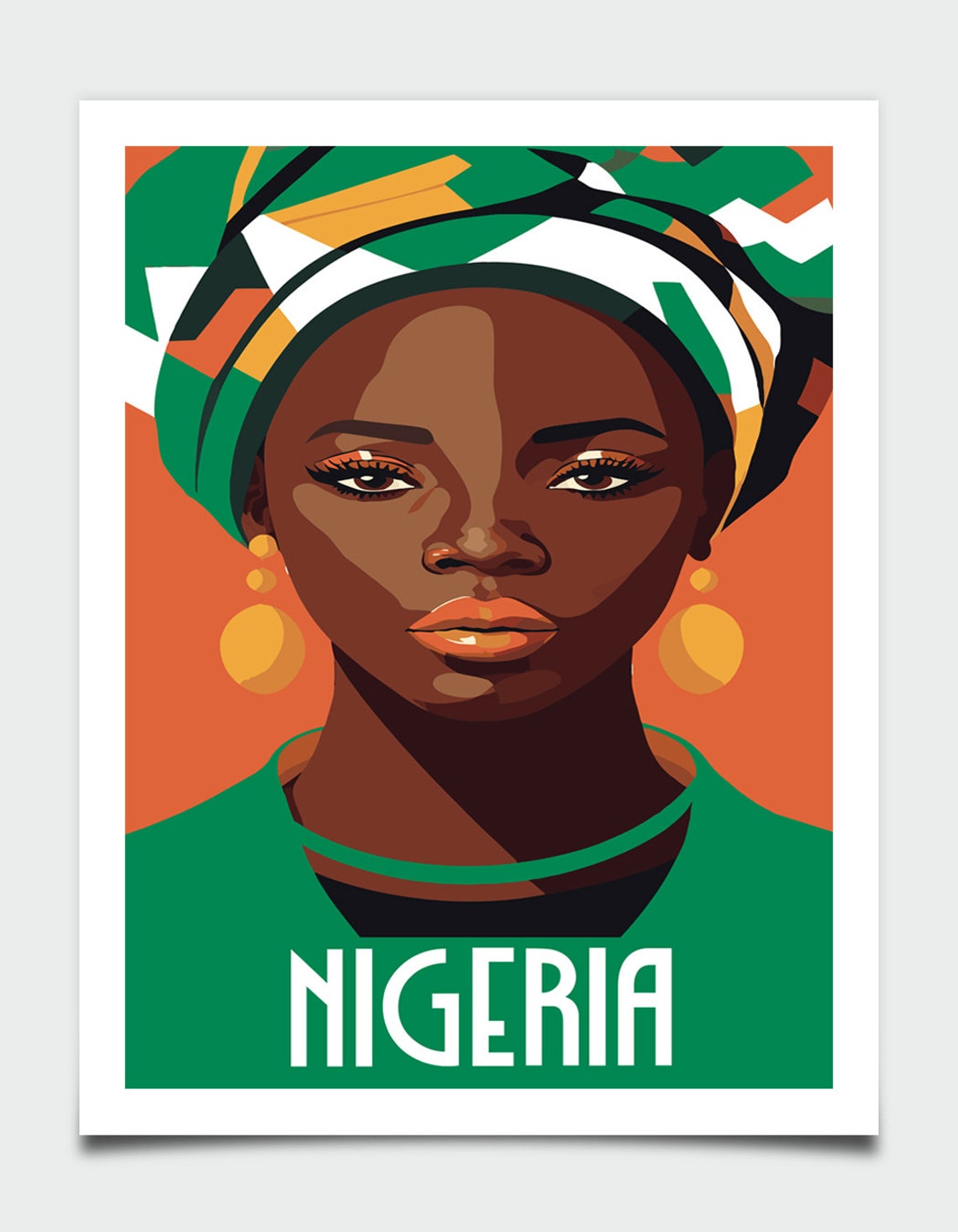 Nigeria Poster Nigeria Wall Art Black Woman Art Black Wall Art Nigerian Girl Dorm Room Decor Colourful Wall Art Large Wall Art - Image 4