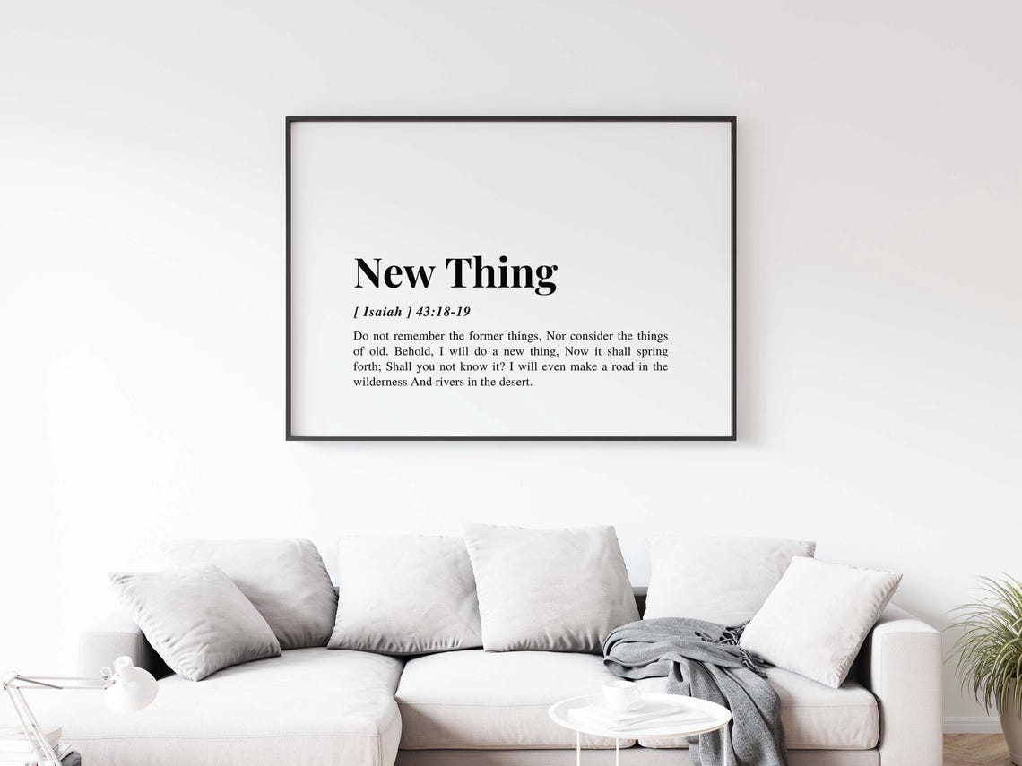 New Thing Isaiah 43:18-19 Bible Verse Horizontal Minimalist Poster