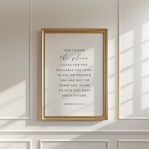 Jeremiah 29:11 Minimalist Scripture Art Print