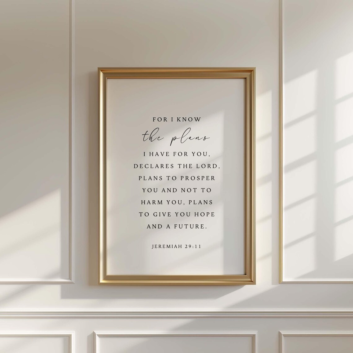 Jeremiah 29:11 Minimalist Scripture Art Print