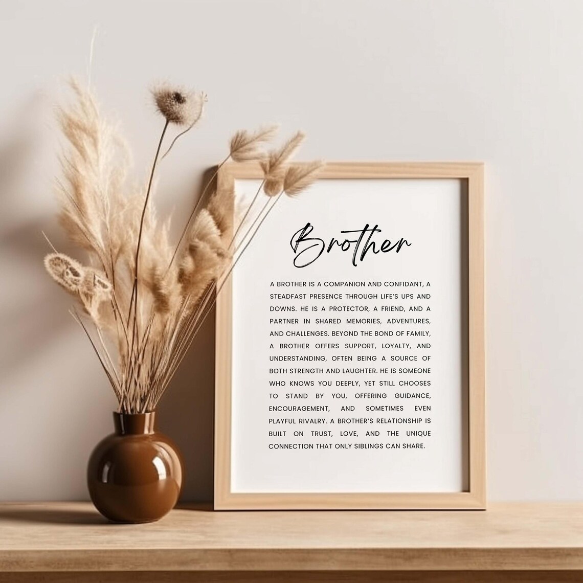 Brother Definition Quote Poster, Family Wall Art