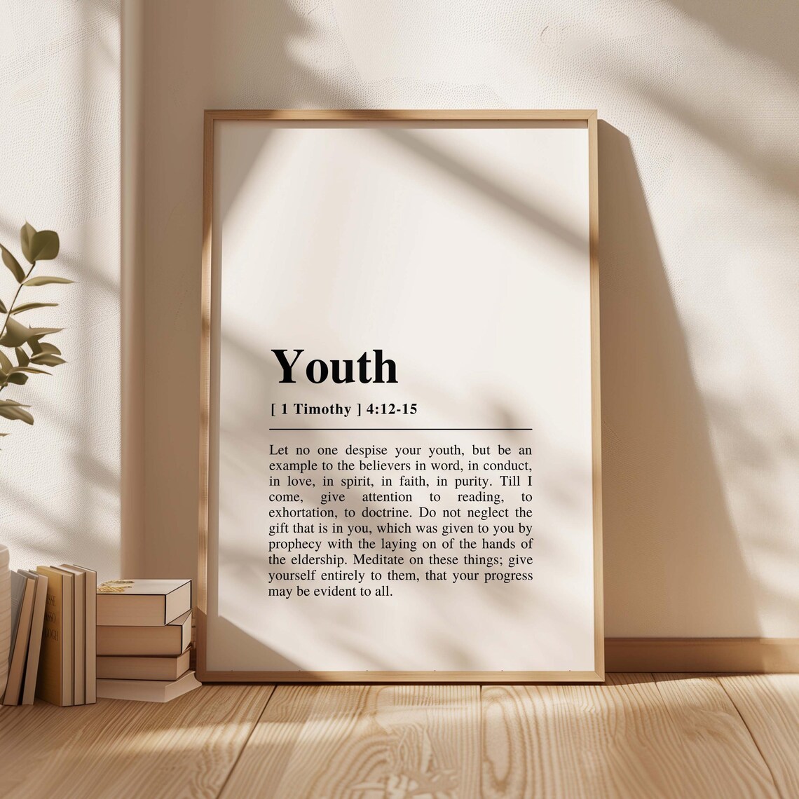 1 Timothy 4:12-15 NKJV, Bible Verse Art Print