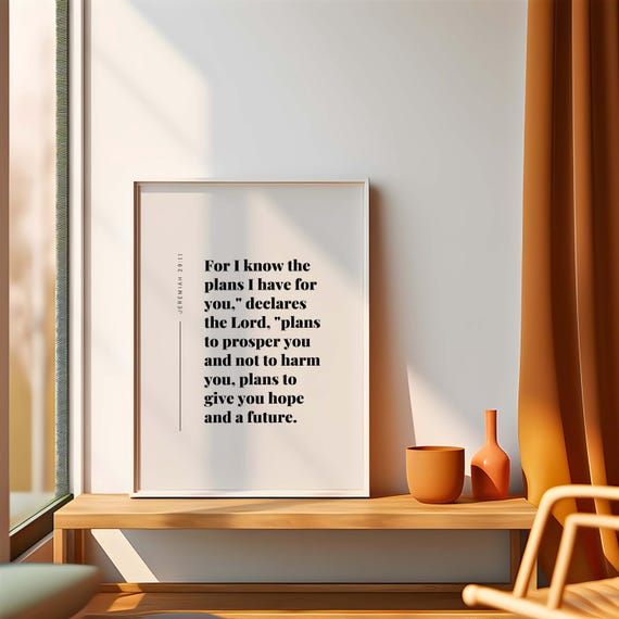Jeremiah 2911 Niv Plans To Prosper You Hope And A Future Bible Verse Wall Art Christian Scripture
