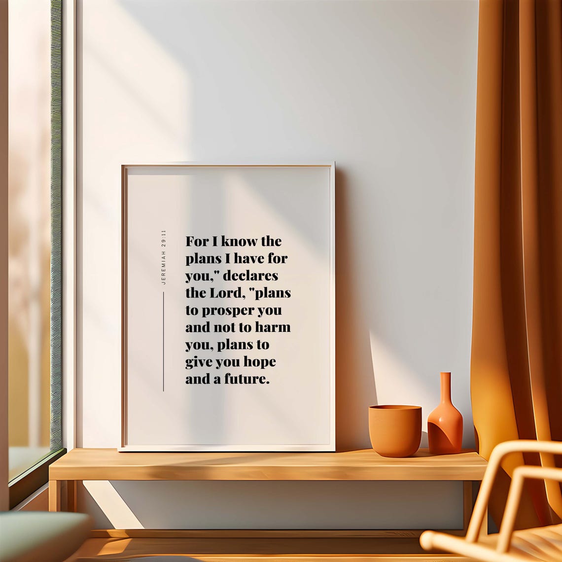 Jeremiah 29 11 Hope and Future Bible Verse Scripture Decor Poster
