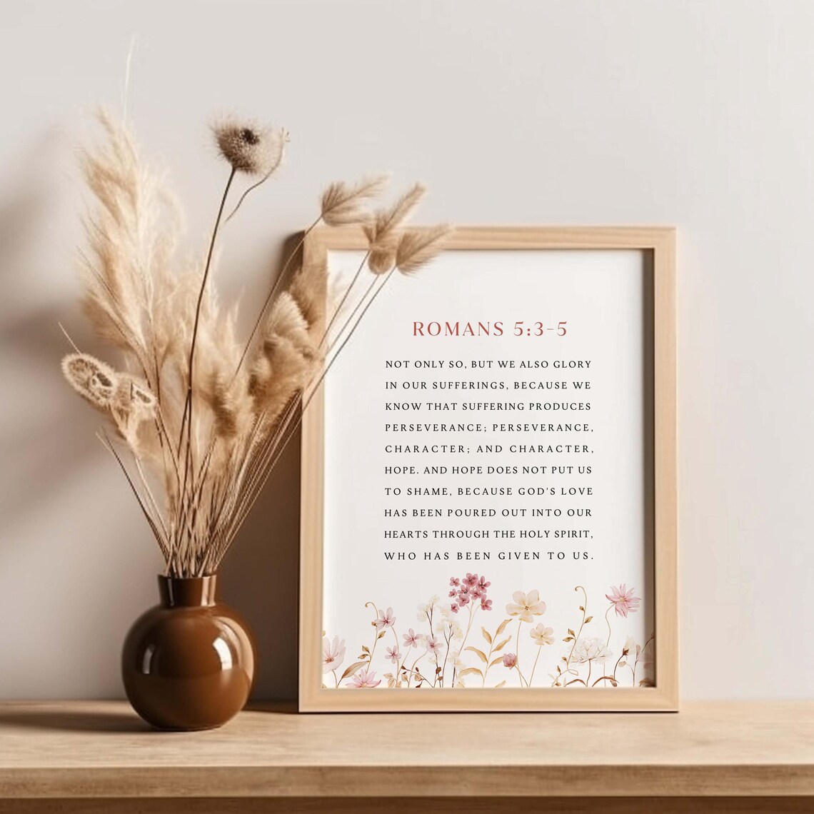Romans 5:35 Niv Bible Verse, Scripture Art Print