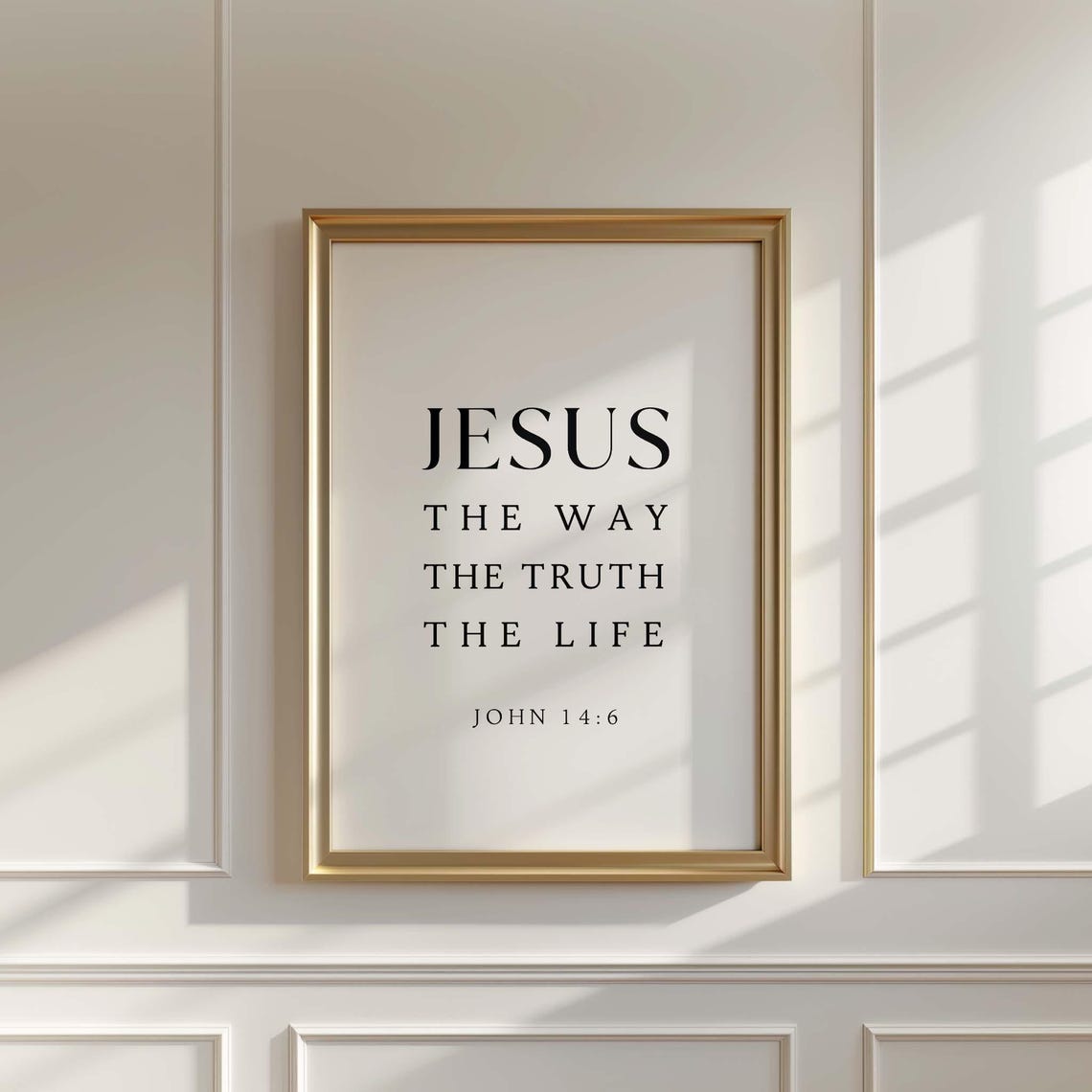 Jesus The Way The Truth The Life John 14:6 Serif Verse Art Poster