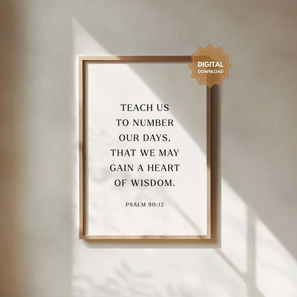 Psalm 90:12 Bible Verse Minimalist Art Print