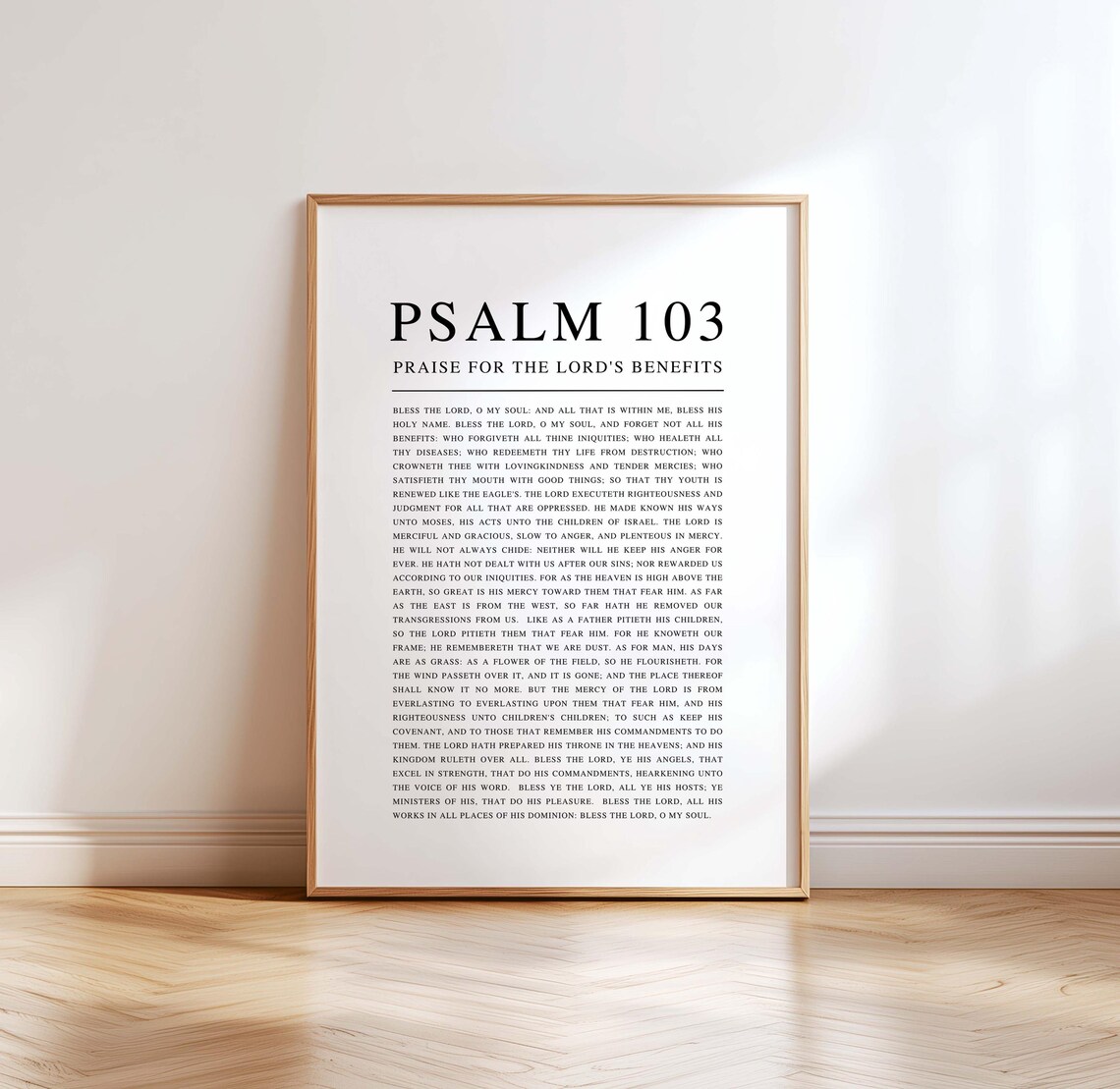 Psalm 103 Kjv Scripture Print Bible Verse Wall Art