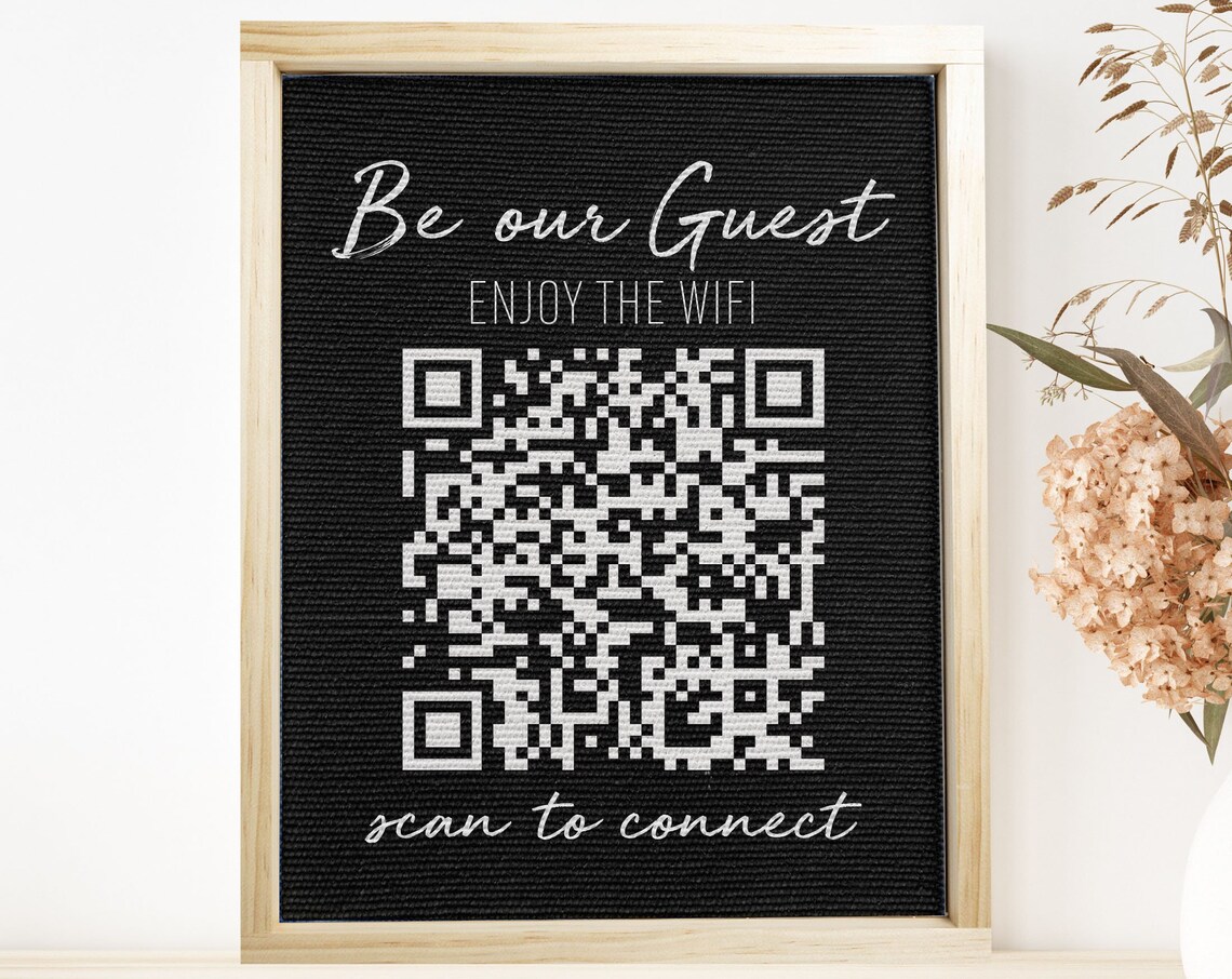 Be Our Guest WiFi QR Code Custom Home Art Print