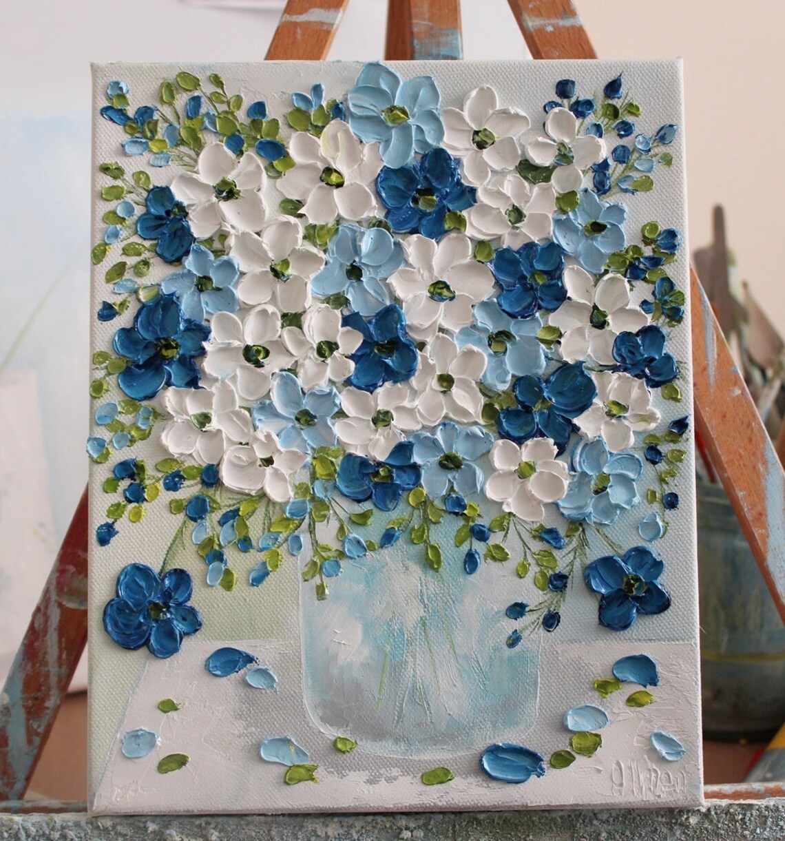 Custom Anemone Oil Impasto Painting, Floral Art Print - Image 2
