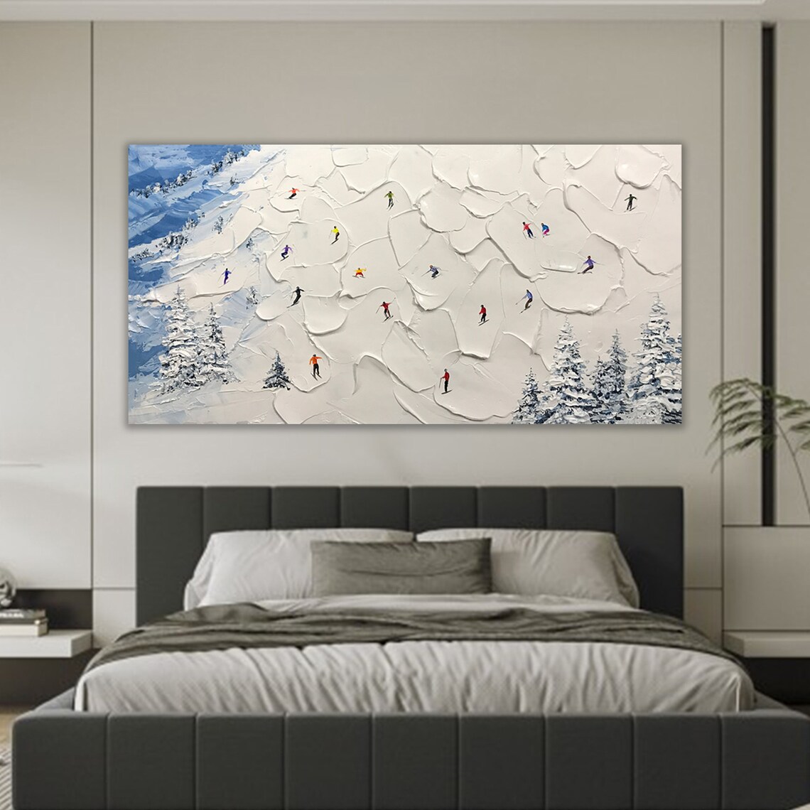 Skier on Snowy Mountain Art Print, Personalized - Image 4