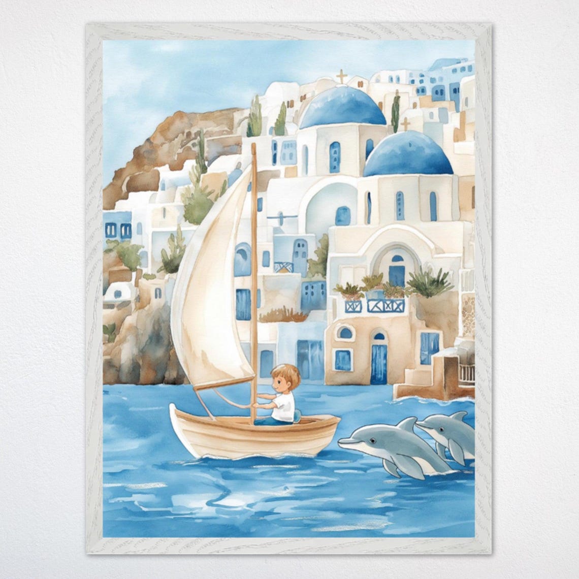 Nautical Greece Travel Poster, Kids Room Adventure