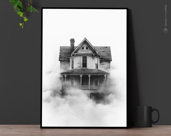 Haunted House Poster Spooky Wall Art