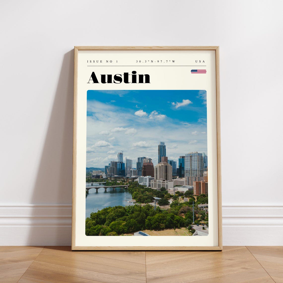 Austin Texas USA Modern Downtown Skyline Riverfront Travel Poster - Image 3