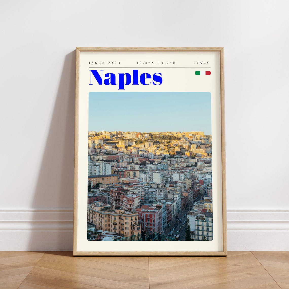 Naples Italy Panoramic City View at Sunset Hills Travel Poster Art - Image 3