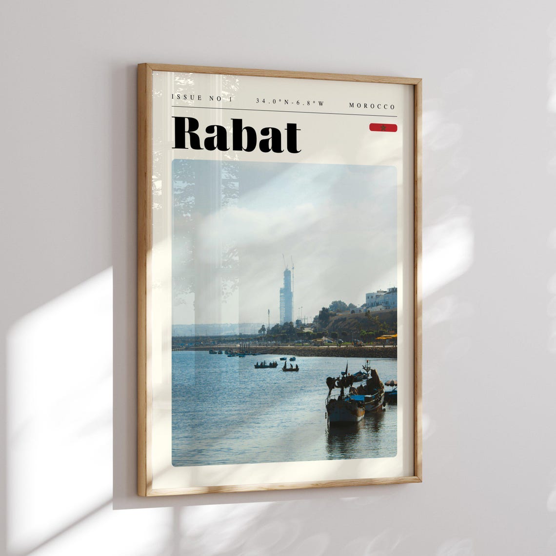 Rabat Morocco River Boats Waterfront Sunset Modern Travel Poster - Image 2