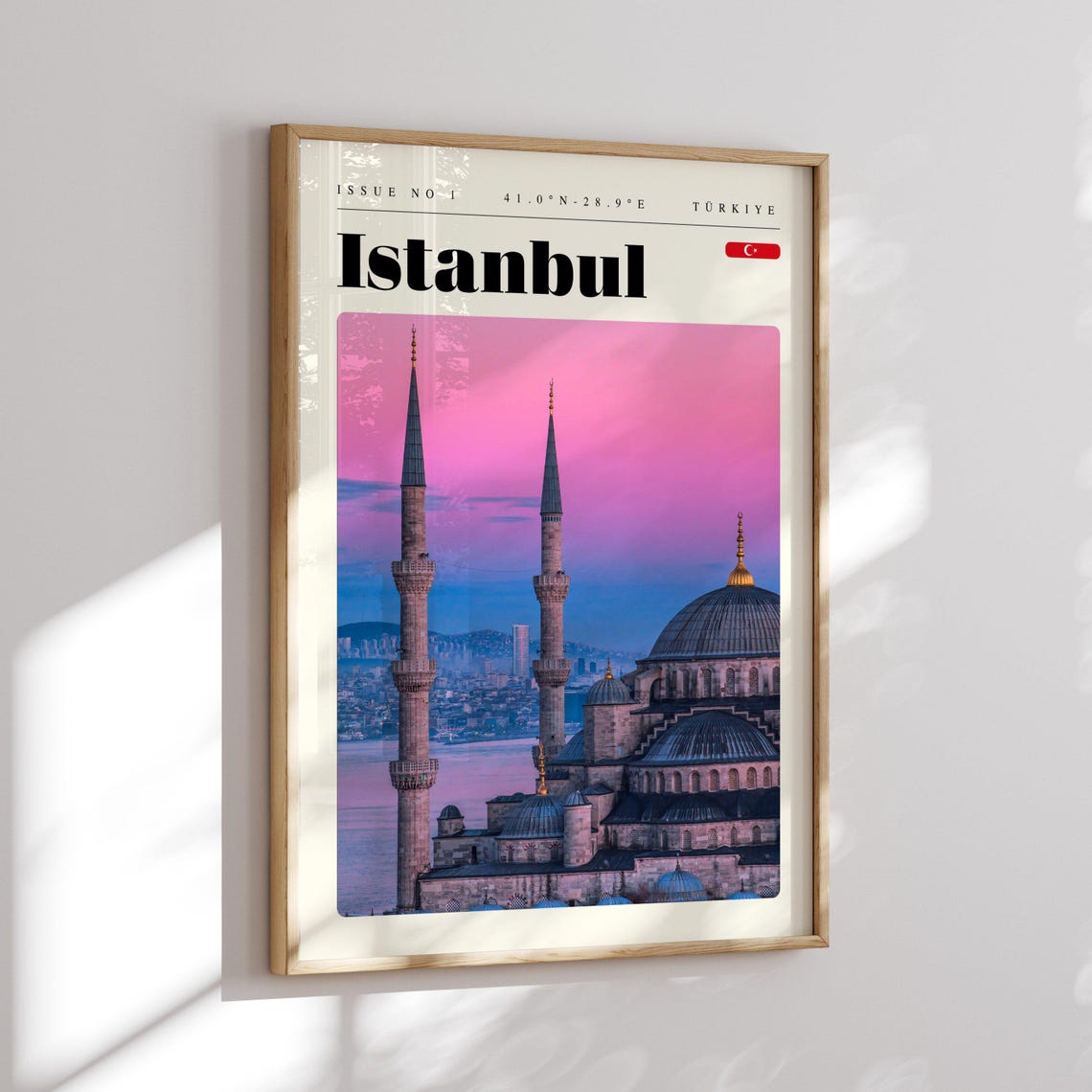 Istanbul Türkiye Blue Mosque at Pink Sunset Travel Poster Artwork - Image 2