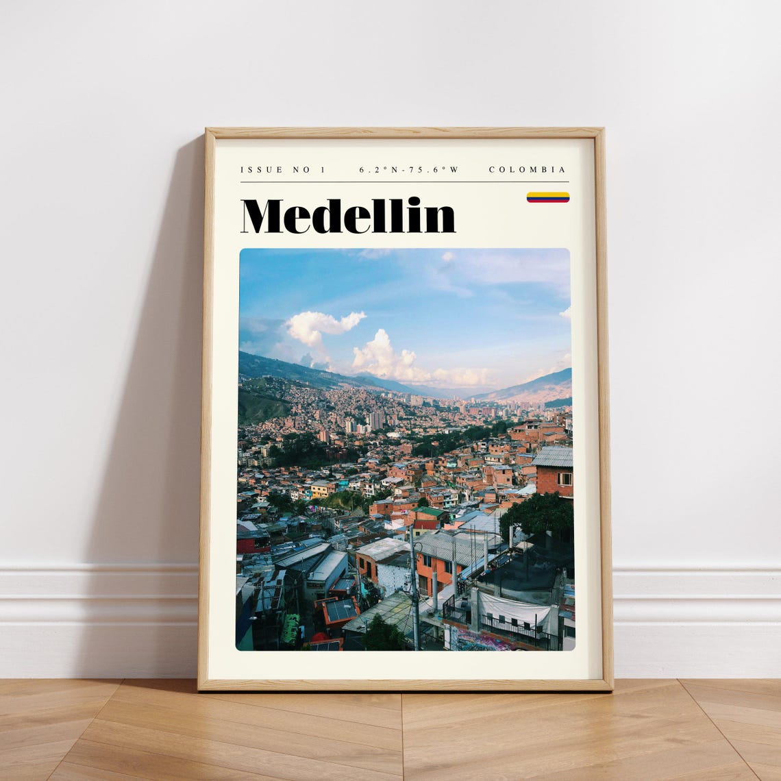 Medellin Hillside Neighborhoods Valley Colombia Travel Poster - Image 3