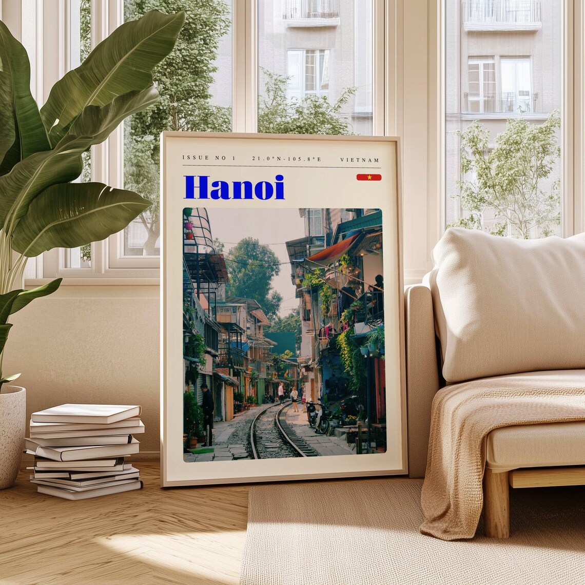 Hanoi Train Street Old Quarter Vietnam Issue 1 Retro Travel Poster
