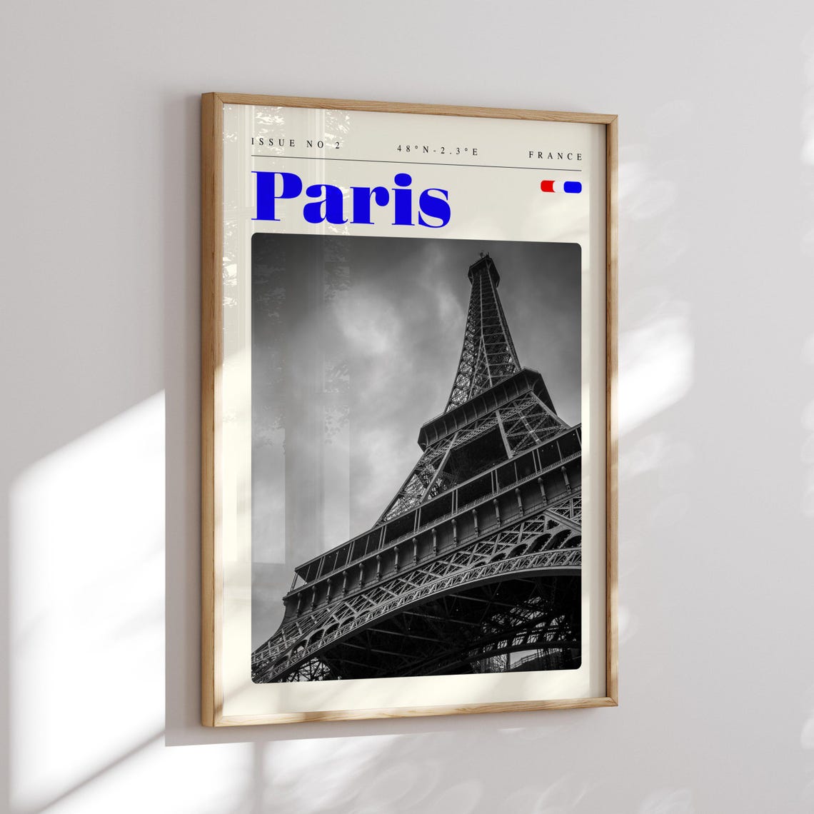 Paris France Eiffel Tower Black and White Iron Lattice Travel Poster - Image 2