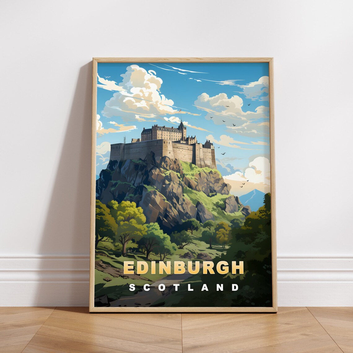 Historic Edinburgh Scotland Castle on the Rock Travel Poster