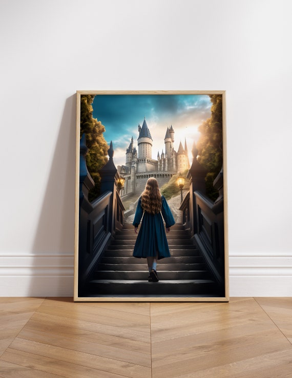 Wise House Girl Walking Wizard Poster Gallery Wall Print Art Potter Art Magical School
