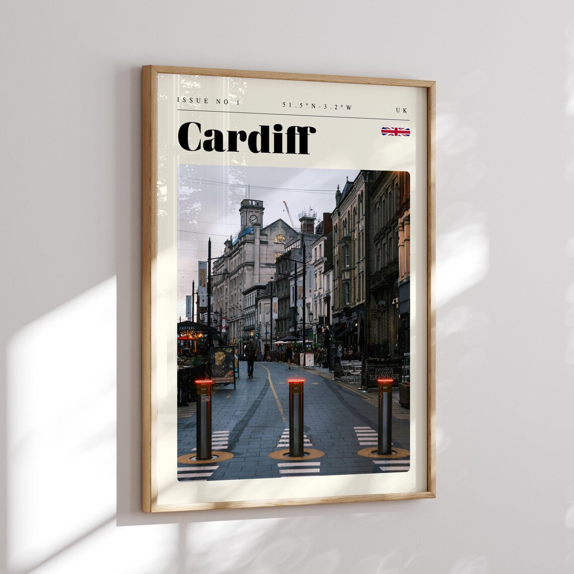 Cardiff Historic City Street Dusk UK Issue 1 Retro Travel Poster - Image 2